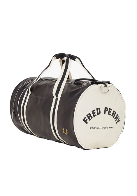 Borsone Fred Perry Classic Barrel Bag Nero Ecru Unisex FRED PERRY | Borse | L7255-D57